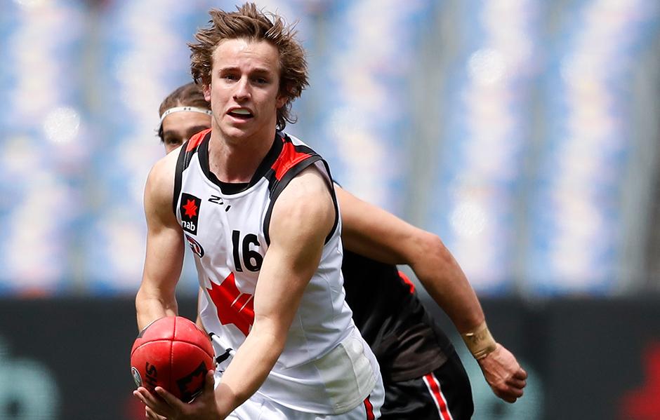 AFL 2018 NAB Under 17s All Stars Match - Team Bartel V Team Riewoldt MELBOURNE, AUSTRALIA - SEPTEMBER 29: Jackson Mead in action during the NAB Under 17 All Stars match between Team Bartel and Team Riewoldt at the Melbourne Cricket Ground on September 29, 2018 in Melbourne, Australia. (Photo by Adam Trafford/AFL Media)